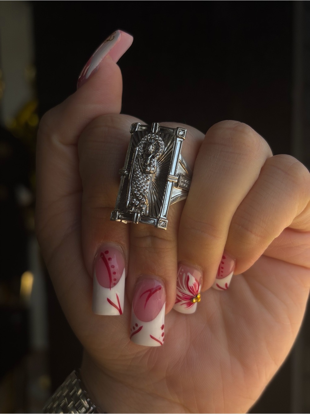 Sterling Silver CZ Religious Ring